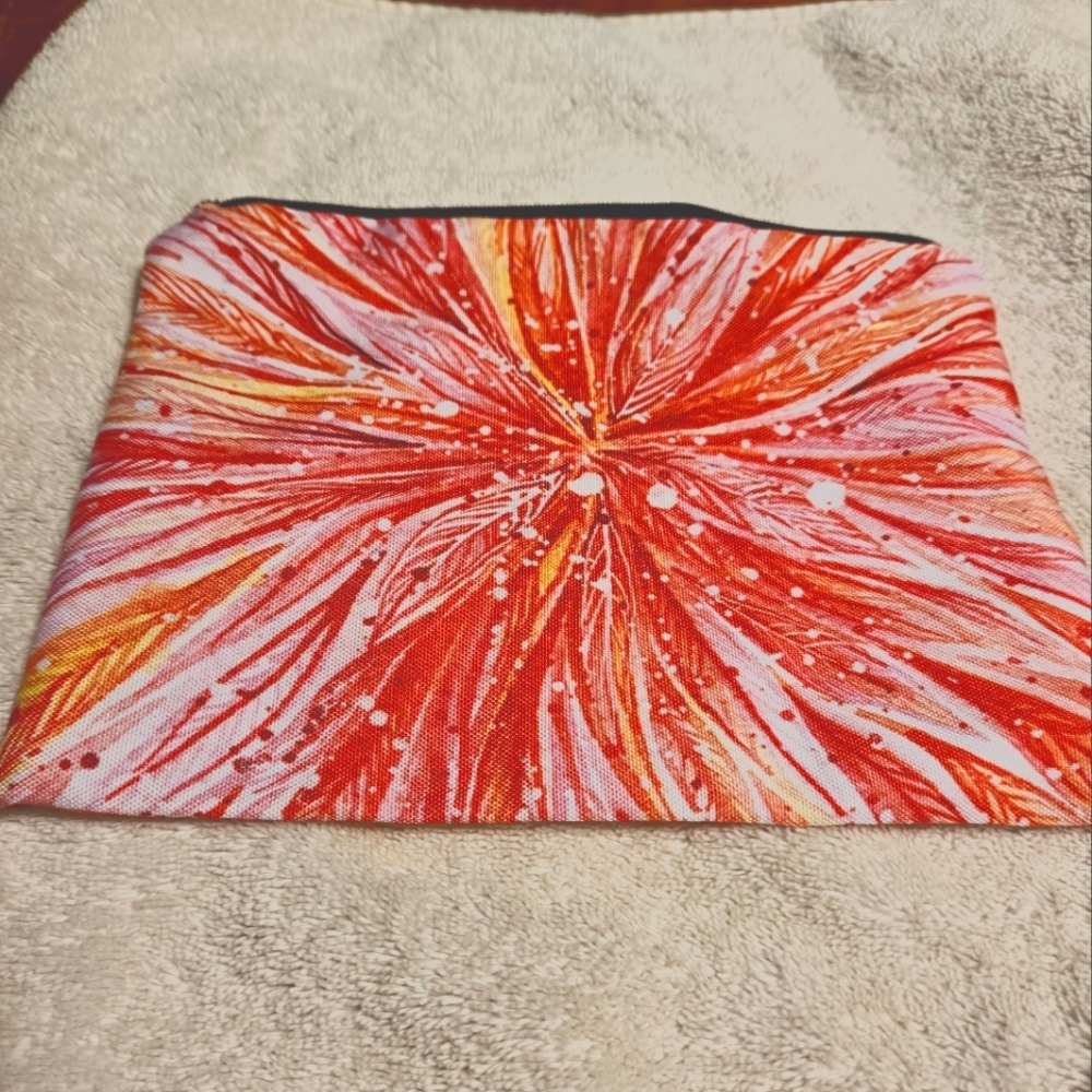 Sunrise Multicolor Flower/Leaf Polyester Cosmetic Bag